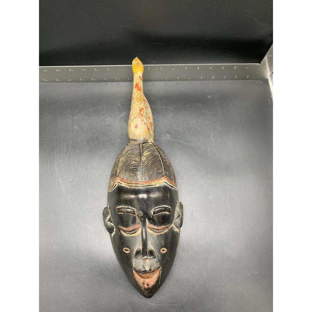 Vtg African Ethnic Carved Wood Tribal Ceremonial Mask Art Sculpture Bird Chicken - Picture 12 of 12